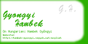 gyongyi hambek business card