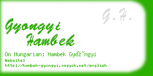 gyongyi hambek business card